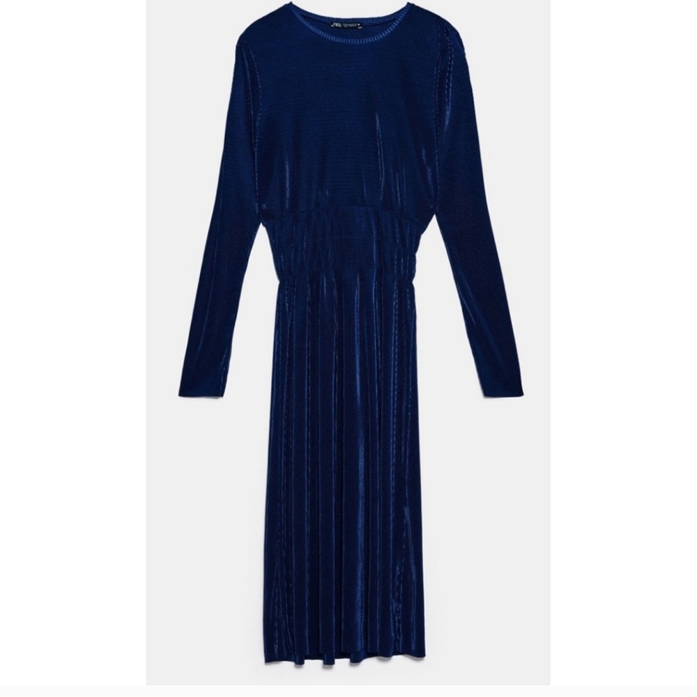 Zara Dark Blue Midi Dress - Small